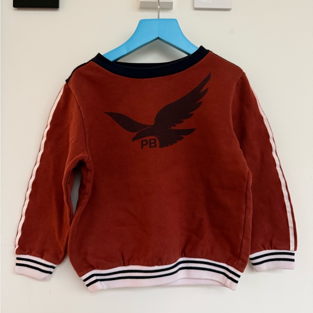 Petit Bateau Rust Sweatshirt with Eagle Graphic
